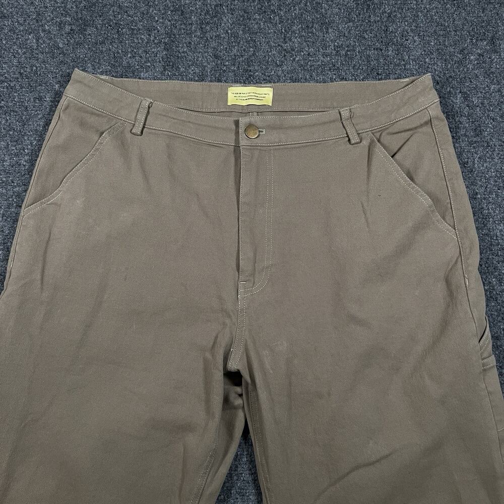 Duvin ANTI-Workwear Pants Men's Olive Canvas Carpenter Straight Leg Size 36x29